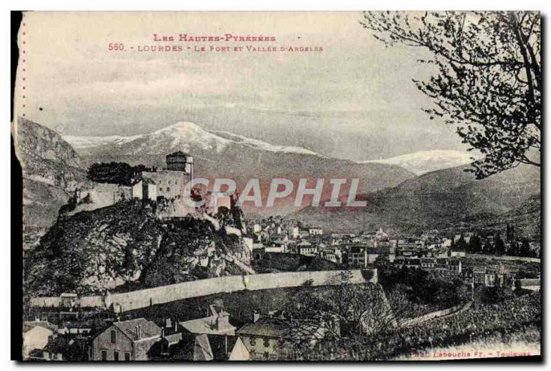 Old Postcard Lourdes Fort Valley and D & # 39Argeles