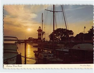 Postcard Beautiful Sunset Harbour Town Hilton Head Island South Carolina USA