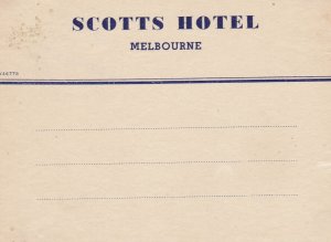 Australia Melbourne Scotts Hotel Vintage Luggage Label sk2243