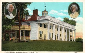 Vintage Postcard 1920's The Washington's Mansion Mount Vernon Virginia VA