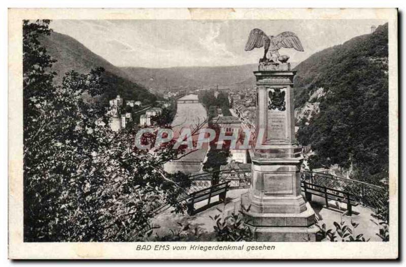 Old Postcard Bad Ems gesehen vom Kriegerdenkmal Eagle Eagle