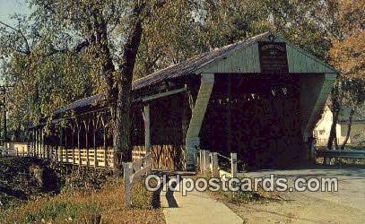 Newton Falls, OH USA Covered Bridge Postcard Post Card Old Vintage Antique  N...