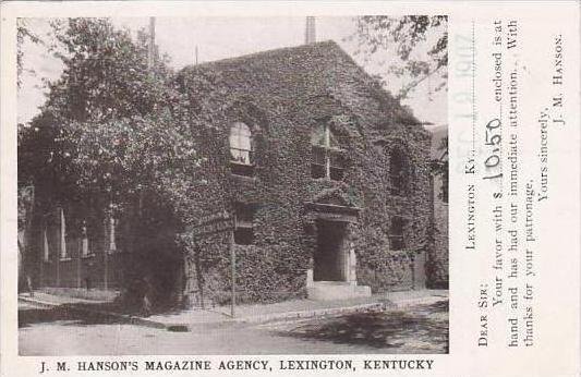 Kentucky Lexington Hanson's Magazine Agency 1907