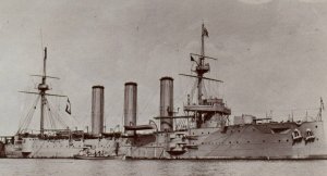 British Royal Navy RPPC Photo HMS Kent Cruiser c.1910s