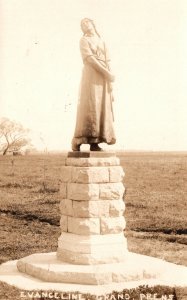 Evangeline Statue Grand Pre N.S. Nova Scotia Canada RPPC Photo Vintage Postcard