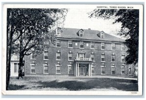 Front View Of Hospital Building Three Rivers Michigan MI Antique Posted Postcard 