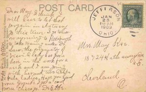 The Beauties of Winter Snow Jefferson Ohio 1910c postcard