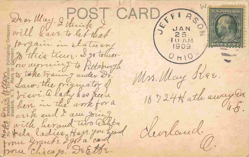 The Beauties of Winter Snow Jefferson Ohio 1910c postcard