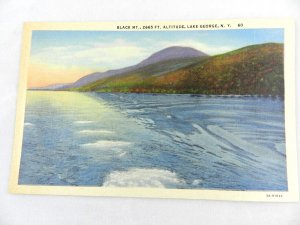 VINTAGE POSTCARD BLACK MT. 2665 FT ALTITUDE LAKE GEORGE NEW YORK #60