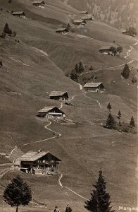 1926 MORGINS SWITZERLAND CHEMIN DE BELLEVUE CHALETS PHOTO RPPC POSTCARD 44-30