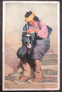 Mint USA PPC Picture Postcard Native American Pueblo Indian Drilling Turquoise