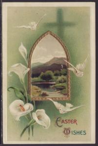 Easter Wishes,Flowers,Doves,Scene