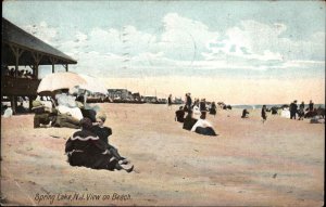 Spring Lake NJ View on Beach Vintage Swimsuits c1910 Vintage Postcard