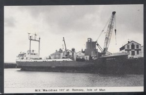 Isle of Man Postcard - Shipping - M.V. 'Meridian 111' at Ramsey     RS20275