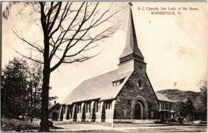 R.C. Church, Our Lady of the Snow, Woodstock VT Vintage Postcard E43