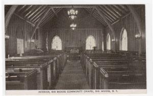 Community Chapel Interior Big Moose New York postcard