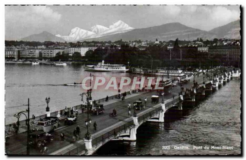 Postcard Modern Switzerland Geneva Mont Blanc Bridge