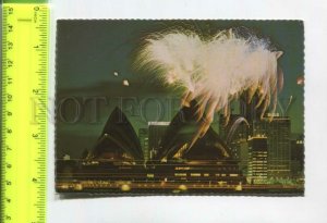 474917 Australia Sydney opera house fireworks at night Old postcard