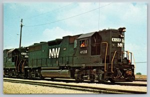 Railroad Locomotive Train Postcard - Norfolk & Western #4128