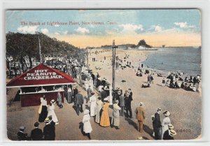 Beach, Lighthouse Point New Haven, Connecticut Crackerjack 1914 Vintage Postcard