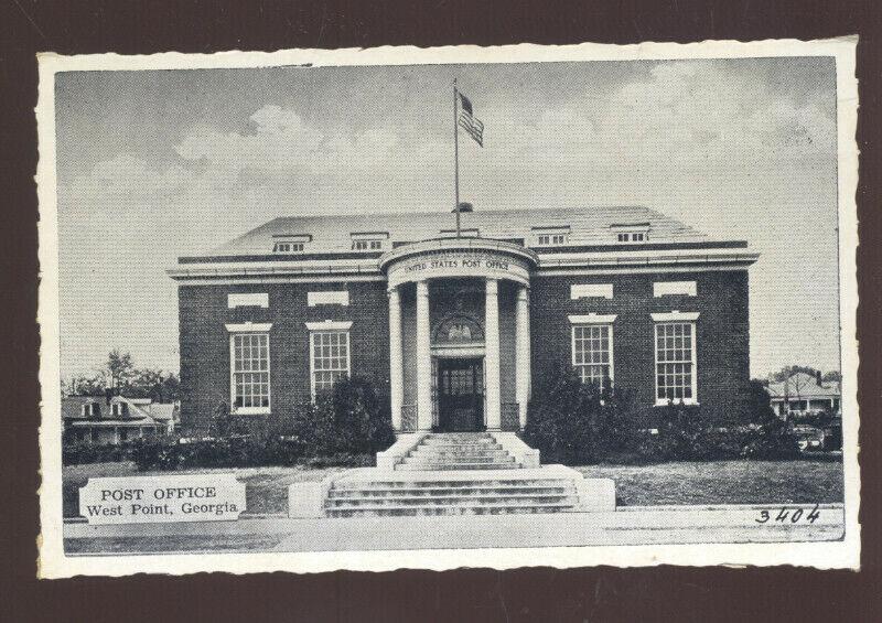 WEST POINT GEORGIA UNITED STATES POST OFFICE VINTAGE POSTCARD