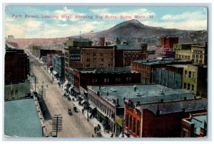 1912 Park Street Looking West Exterior Savings Bank Big Butte Montana Postcard