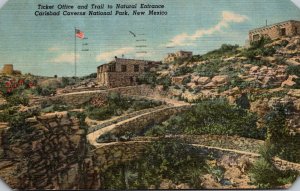 New Mexico Carlsbad Caverns Ticket Office and Trail To Natural Entrance 1953 ...