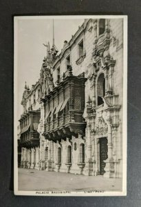 1940 Palacio Arzobispal Lima Peru RPPC Cover to Glen Falls NY USA