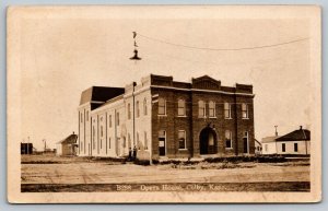 Colby Kansas~Woman at Side of Opera House~Homes~Farm Wind Vane~Barn~1917 RPPC