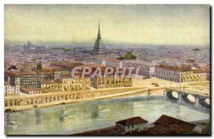 Old Postcard Panorama Italy Italia Torino