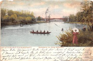 Neckarpartie mit Konig Karlsbrucke Stuttgart Cannstatt Germany 1906 