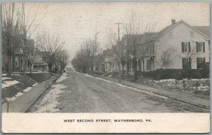 WAYNESBORO PA WEST SECOND STREET ANTIQUE POSTCARD