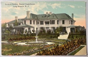 Vintage Postcard 1907-1915 Sunken Garden Daniel Guggenheim House, Long Branch NJ