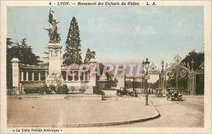 Old Postcard Lyon Monument Children Rhone L A