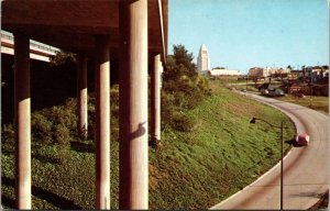 Freeway Stack Los Angeles California CA City Hall Freeway Postcard UNP VTG