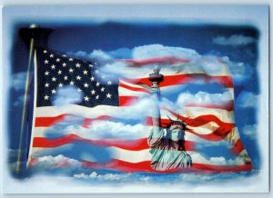 c1950's American Flag Patriotic Light Impressions Advertising Vintage Postcard
