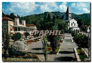 Postcard Modern Ax les Thermes Couloubret Walk Casino and Saint Vincent Church