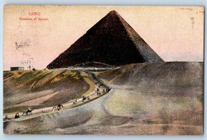 Cairo Egypt Postcard View of Road to Pyramide of Guizeh 1933 Vintage Posted