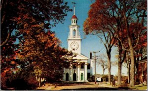 Vtg Kennebunkport Maine ME Congregational Church 1950s View Postcard