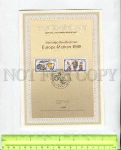 467898 Germany 1989 year first day sheet Europe Circus Puppets