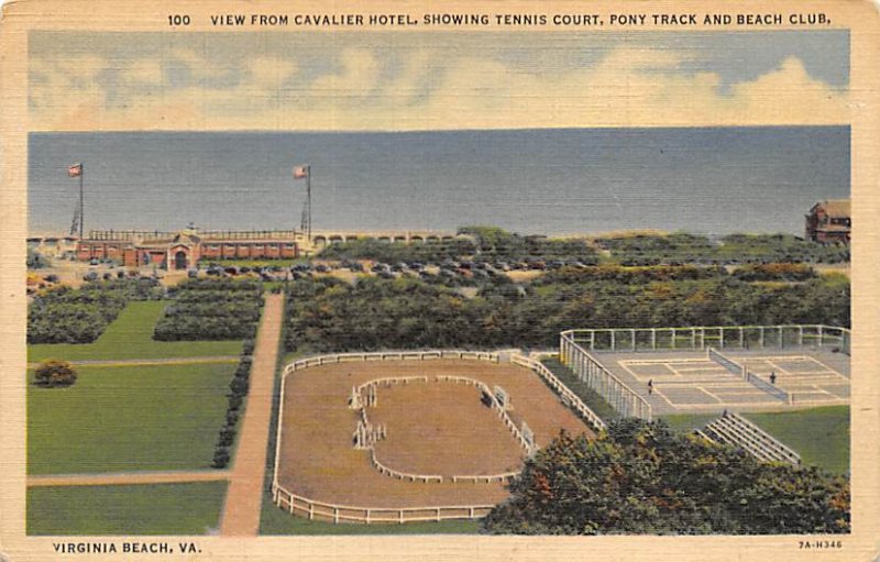 Tennis Post Card Cavalier Hotel Showing Tennis Court Virginia Beach, VA USA 1937