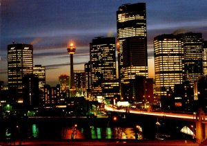 Canada Calgary Skyline At Night