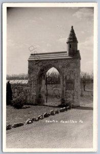 K45/ Newton Hamilton Pennsylvania RPPC Postcard c1930s Arch Gate  5