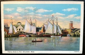 Vintage Postcard 1944 Fishing Boats, Glouster, Massachusetts (MA)