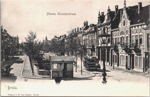 Netherlands Breda Nieuwe Ginnekenstraat Vintage Postcard 09.47 