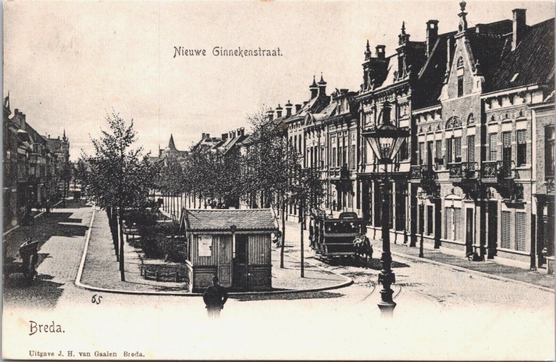 Netherlands Breda Nieuwe Ginnekenstraat Vintage Postcard 09.47