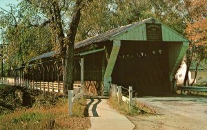 VINTAGE POSTCARD COVERED BRIDGE NEWTON FALLS OHIO