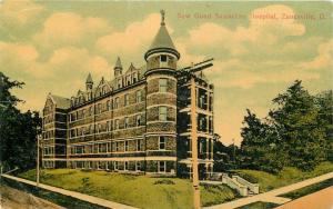 Good Samaritan Hospital Zanesville Ohio 1909 Postcard Sauer Pharmacy 11670