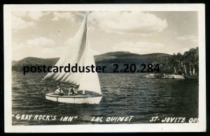 h3111 - ST. JOVITE Quebec 1940s Lac Ouimet Yachting. Real Photo Postcard