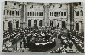 Washington DC RPPC The Library of Congress Main Reading Room Photo Postcard K14